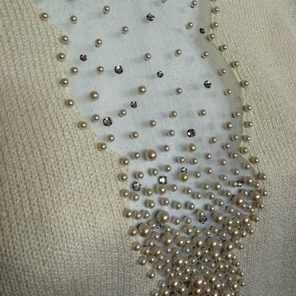 Hottest vintage cream dress I never wore- deep V - Picture 10 of 12
